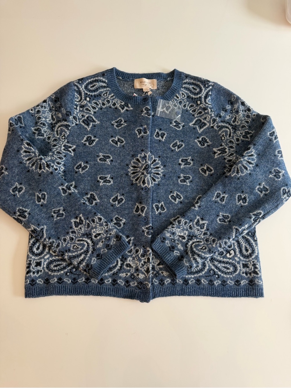 Paisley / bandana Cardigan Sweater